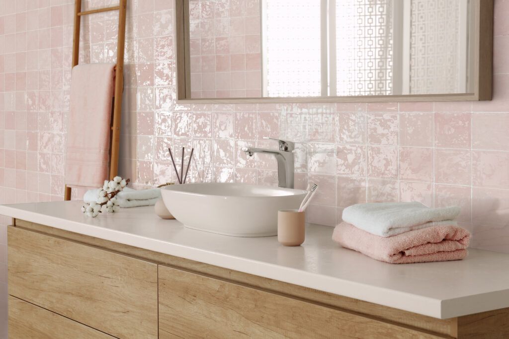 azulejos para baño rosa