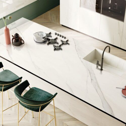 Encimera Statuario Pearl Rect. Satin.