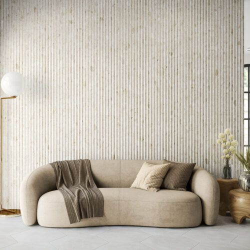 Fluted Terrazo Beige Rect.
